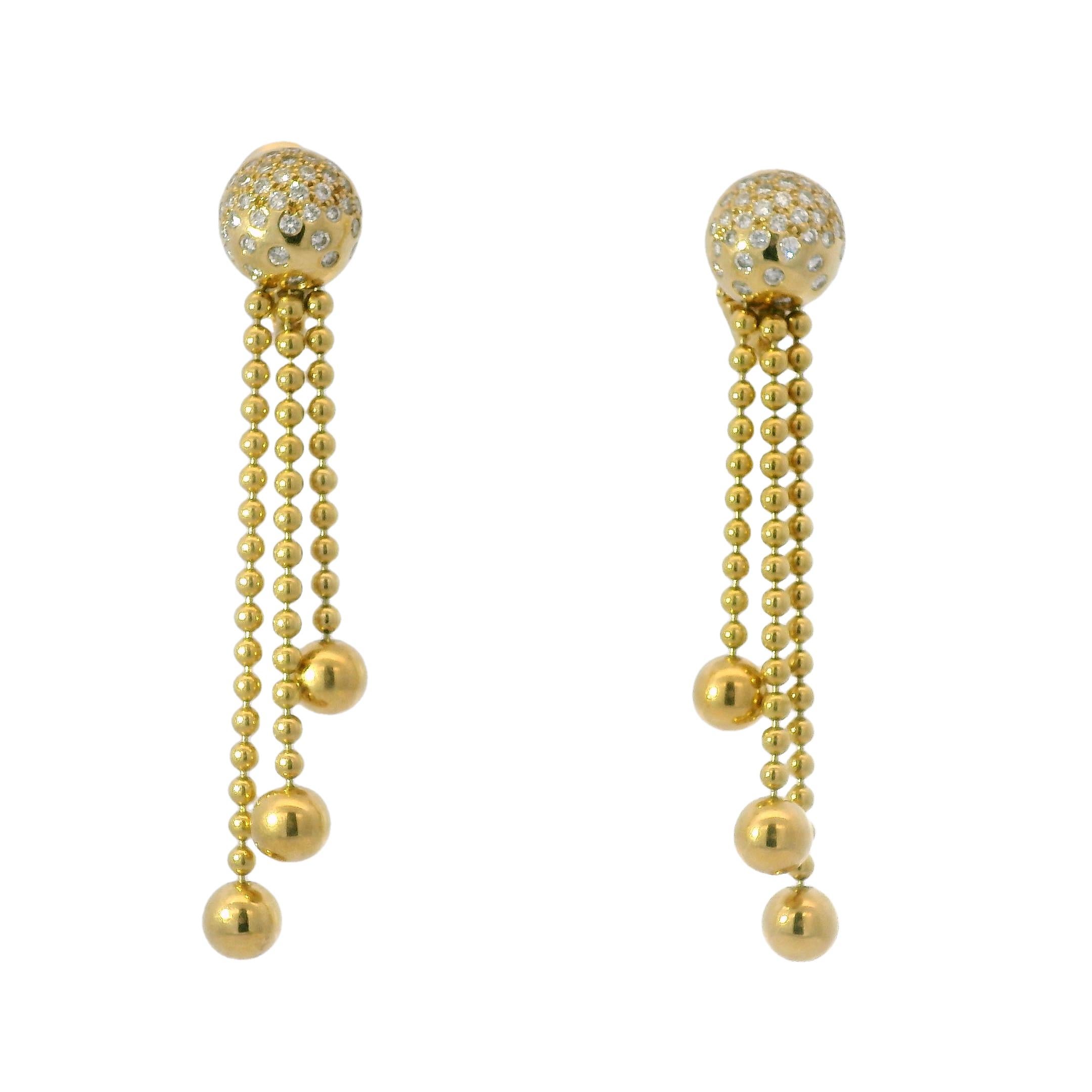 Modern Cartier Nouvelle Vague Draperie Diamond 18-Karat Drop Earrings In Stock
