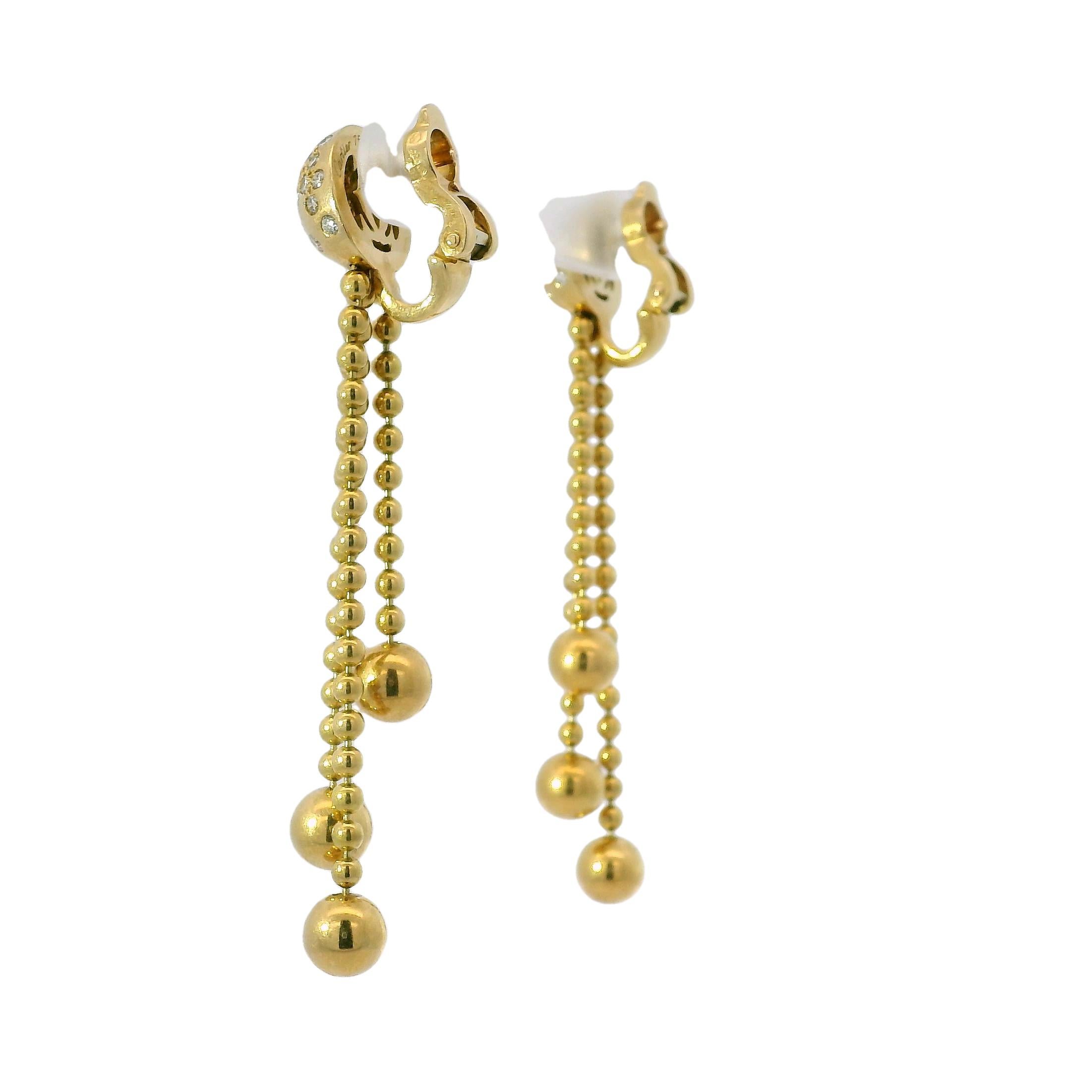 Cartier Nouvelle Vague Draperie Diamond 18-Karat Drop Earrings In Stock In Excellent Condition In Boca Raton, FL
