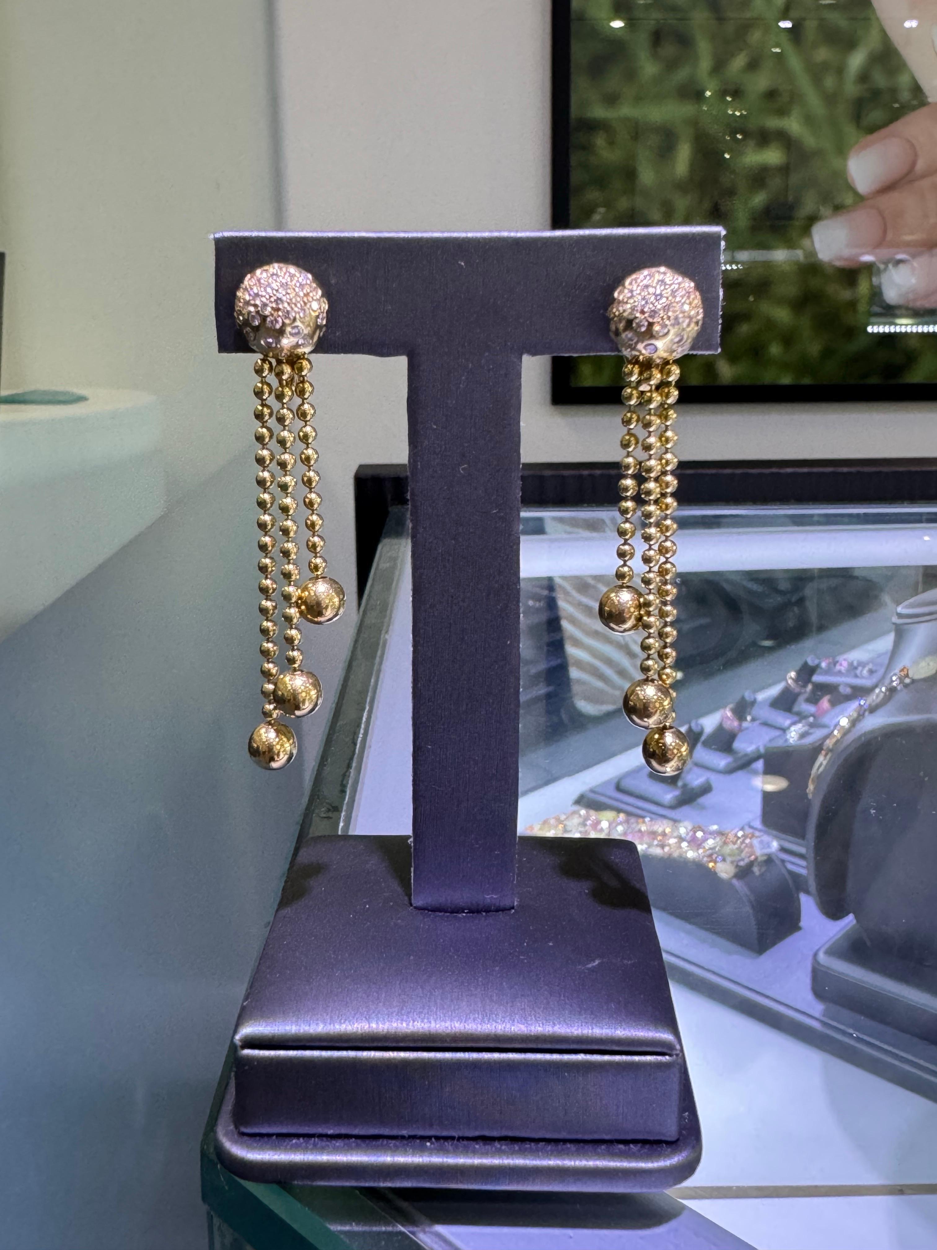 Women's Cartier Nouvelle Vague Draperie Diamond 18-Karat Drop Earrings In Stock