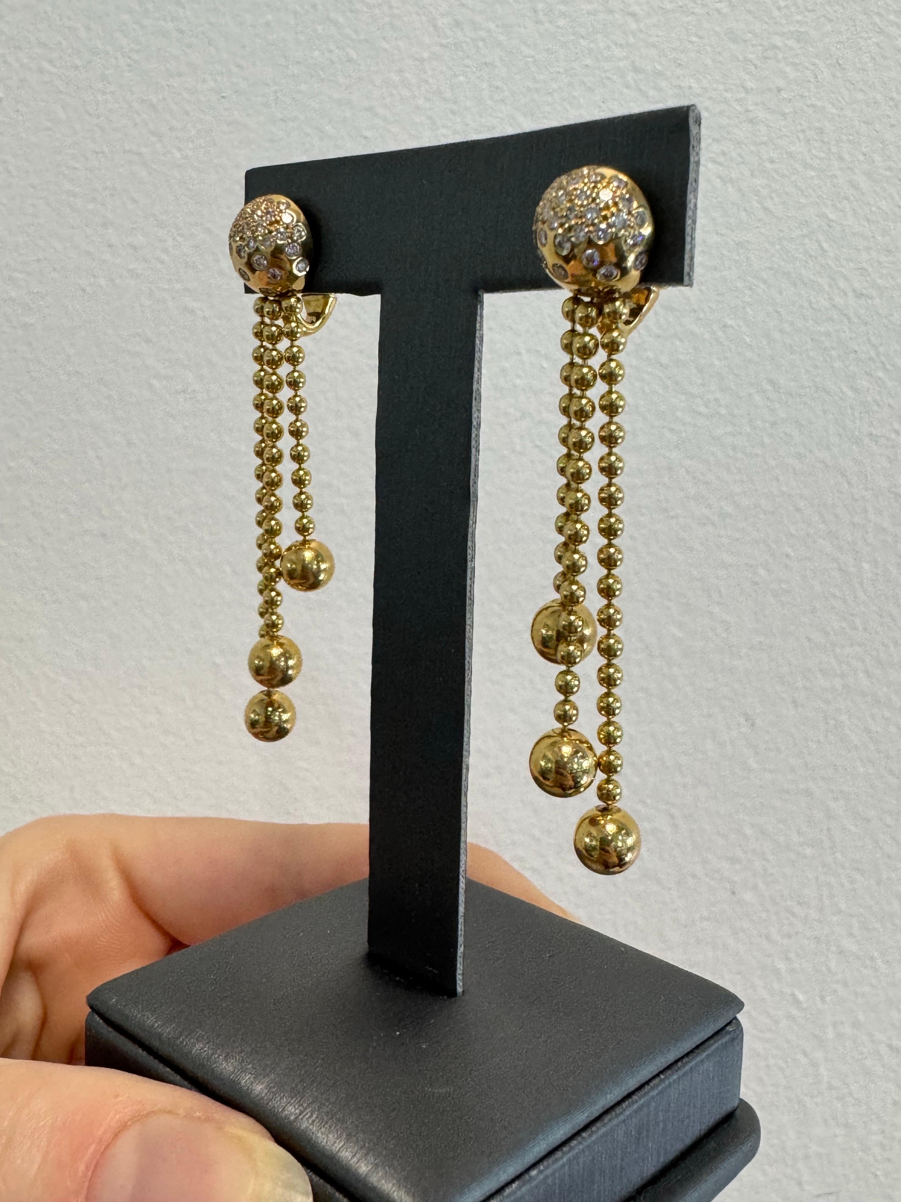 Cartier Nouvelle Vague Draperie Diamond 18-Karat Drop Earrings In Stock 2