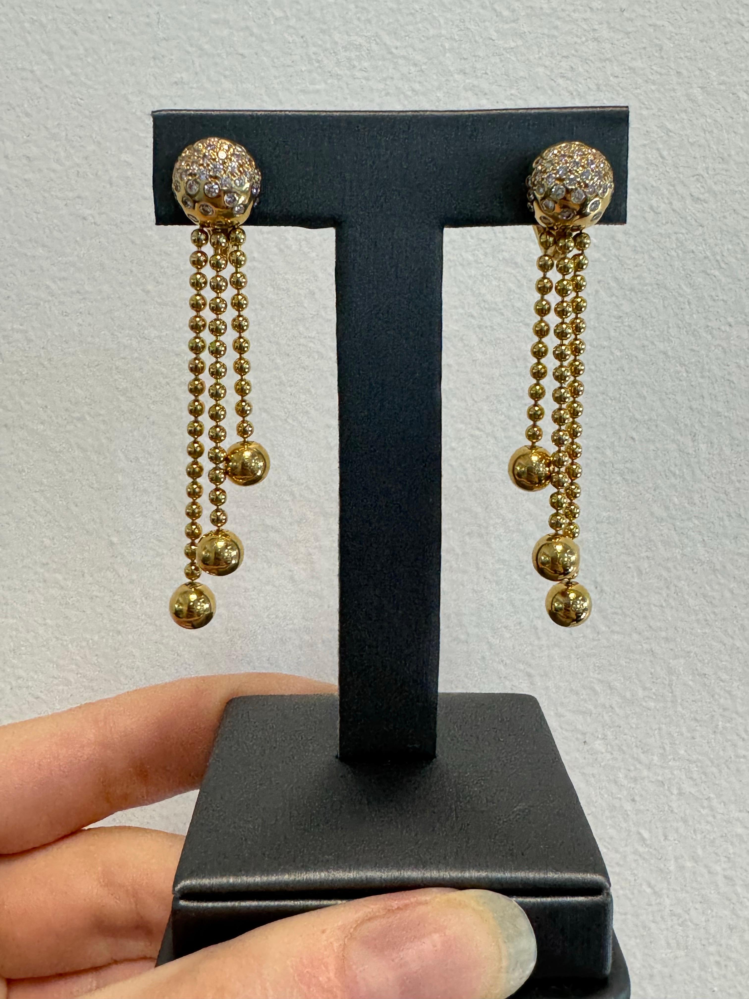Cartier Nouvelle Vague Draperie Diamond 18-Karat Drop Earrings In Stock 3
