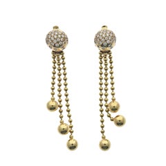 Cartier Nouvelle Vague Draperie Diamond Gold Earrings