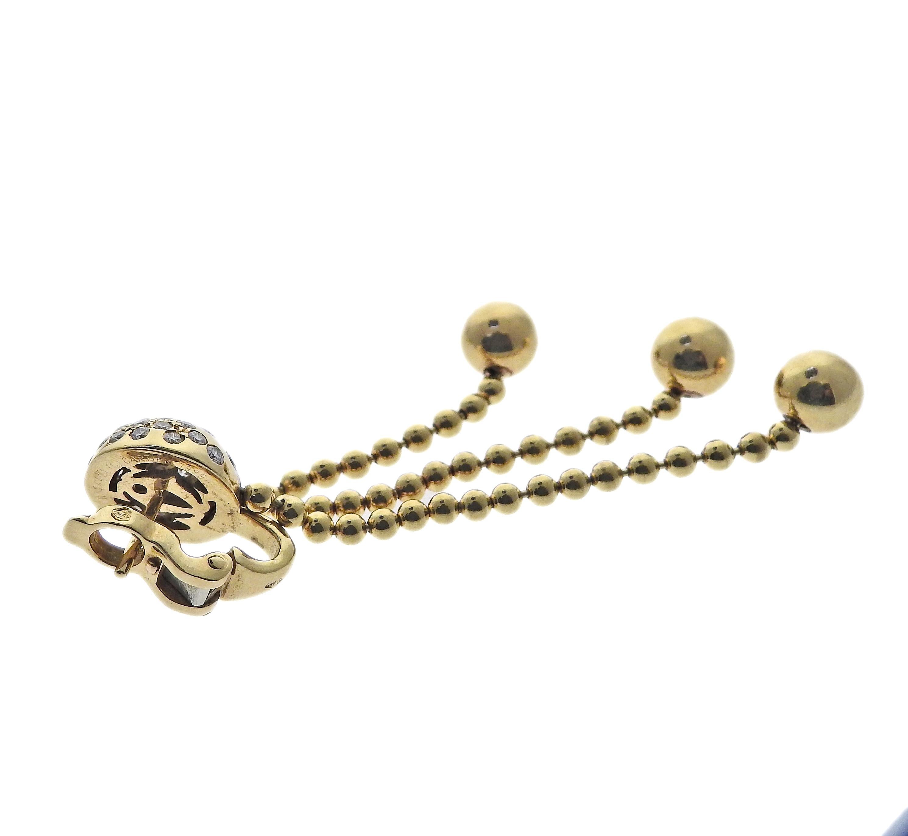 Taille ronde Cartier Nouvelle Vague Draperie Boucles d'oreilles en or et diamants en vente