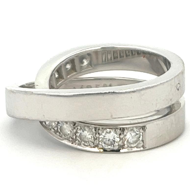 Women's or Men's Cartier Nouvelle Vague Etincelle Diamond 18 Karat White Gold Ring