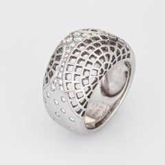 Cartier Nouvelle Vague Paris Ring Diamond 18k White Gold Sz 6 Vintage c2000