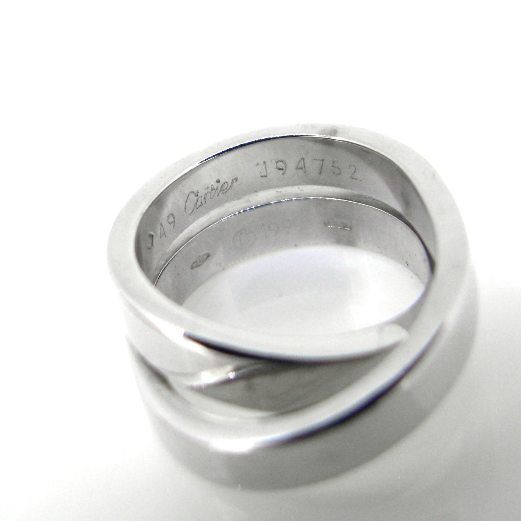 Cartier Nouvelle Vague Paris White Gold Band Ring In Excellent Condition In London, GB