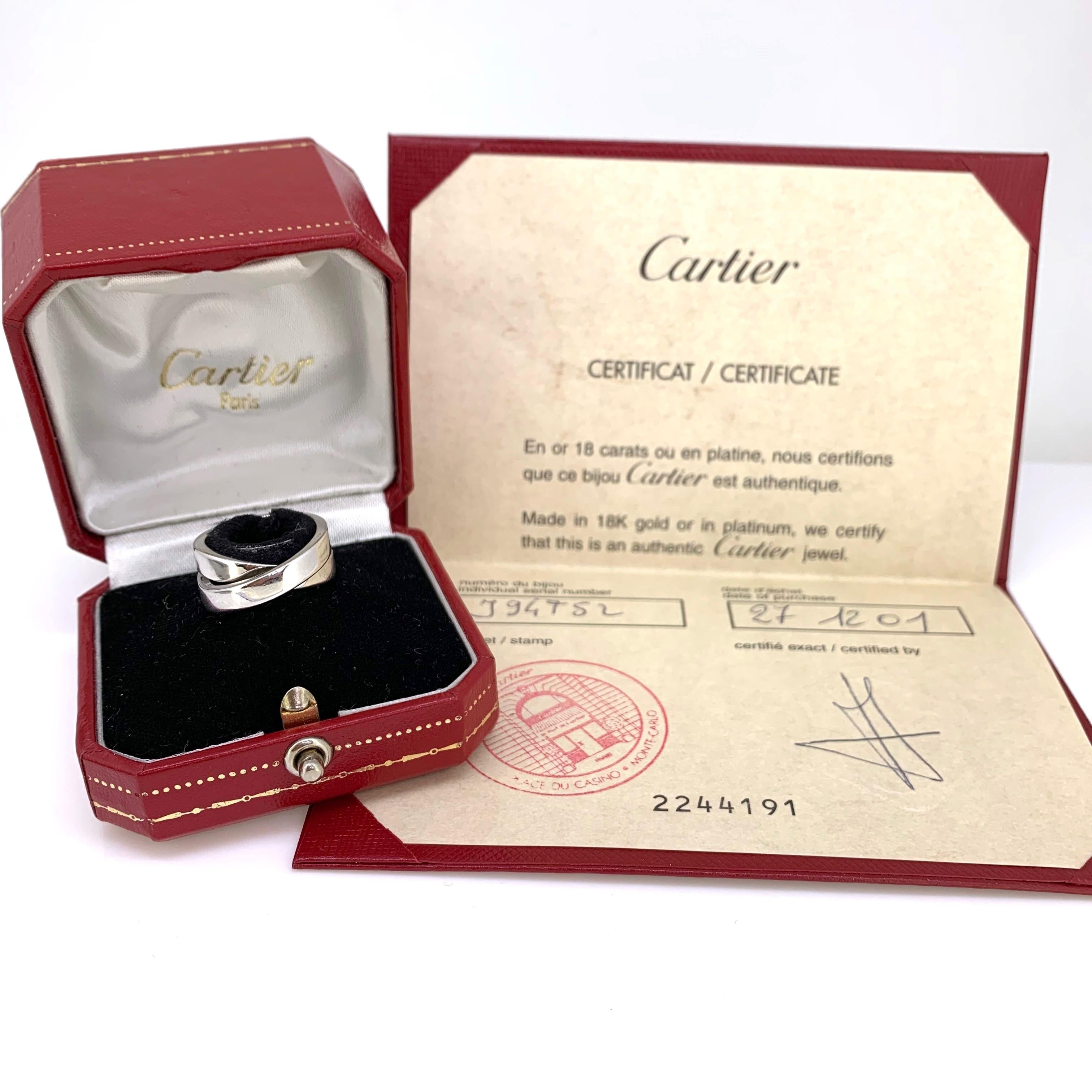 Women's or Men's Cartier Nouvelle Vague Paris White Gold Band Ring