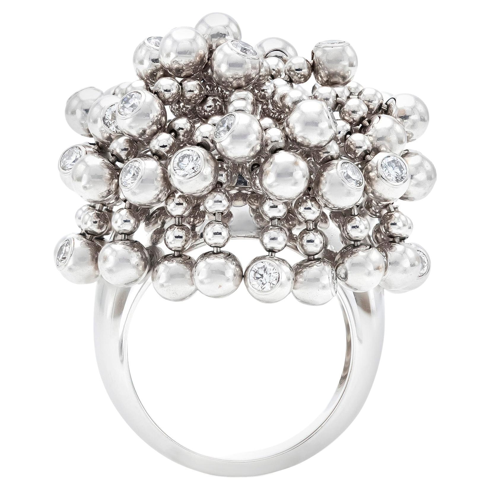 Cartier Nouvelle Vague Perruque Ring with Diamonds For Sale at 1stDibs