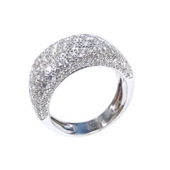 Cartier Nouvelle Vague White Gold and Diamond Pave Dome Ring