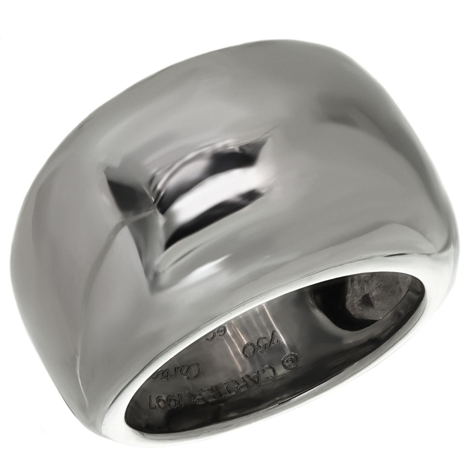 Cartier Nouvelle Vague White Gold Domed Band Ring For Sale