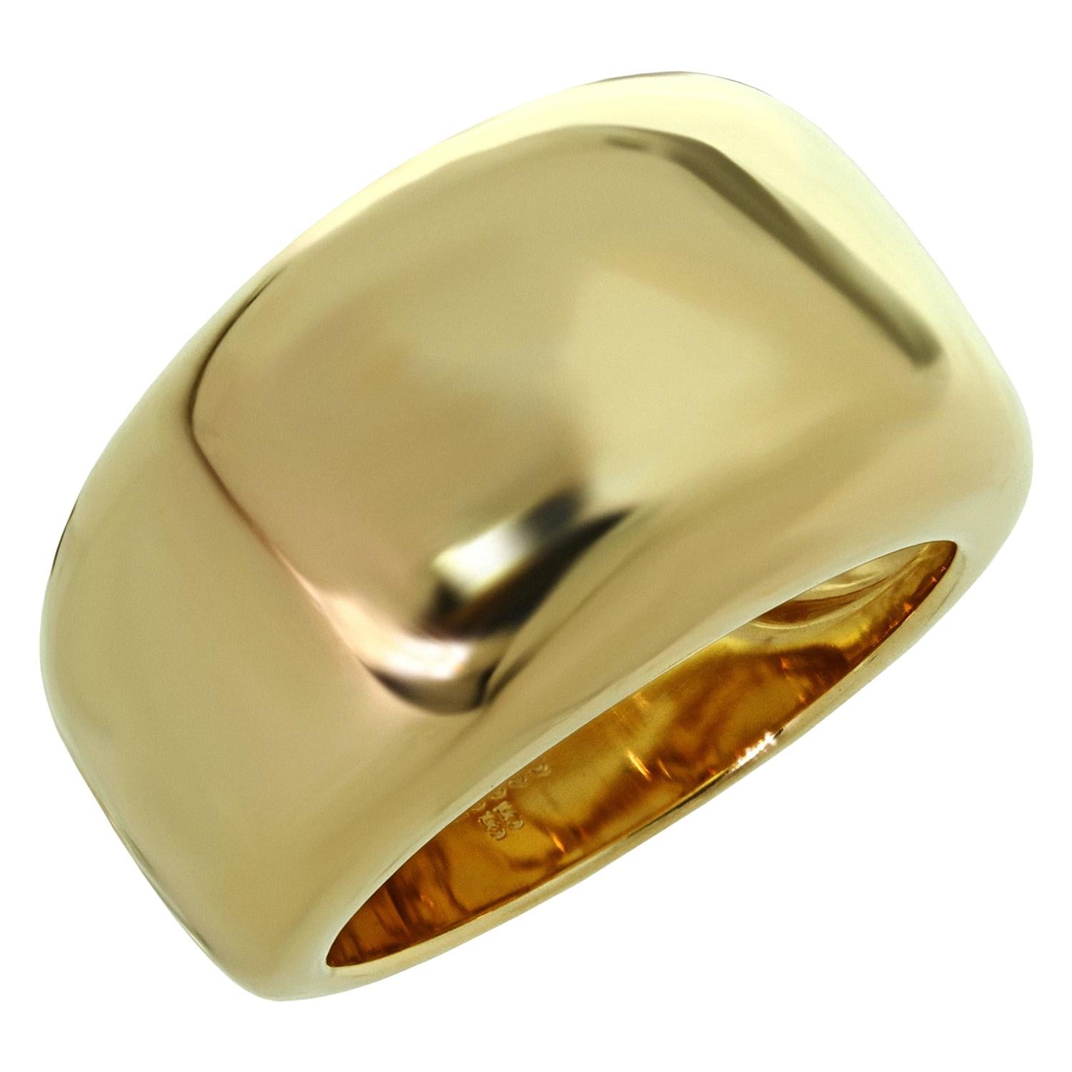 Cartier Nouvelle Vague Yellow Gold Domed Band Ring Sz, EU 55 - US 7.25 For Sale