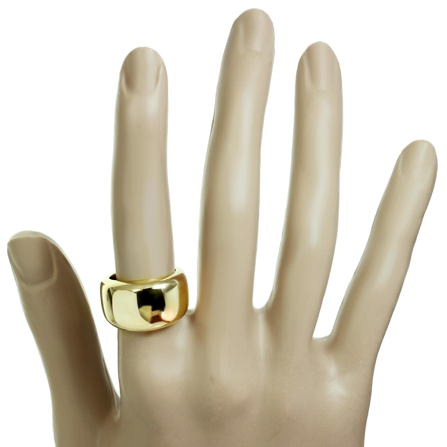 Cartier Nouvelle Vague Yellow Gold Domed Ring Band In Excellent Condition In New York, NY