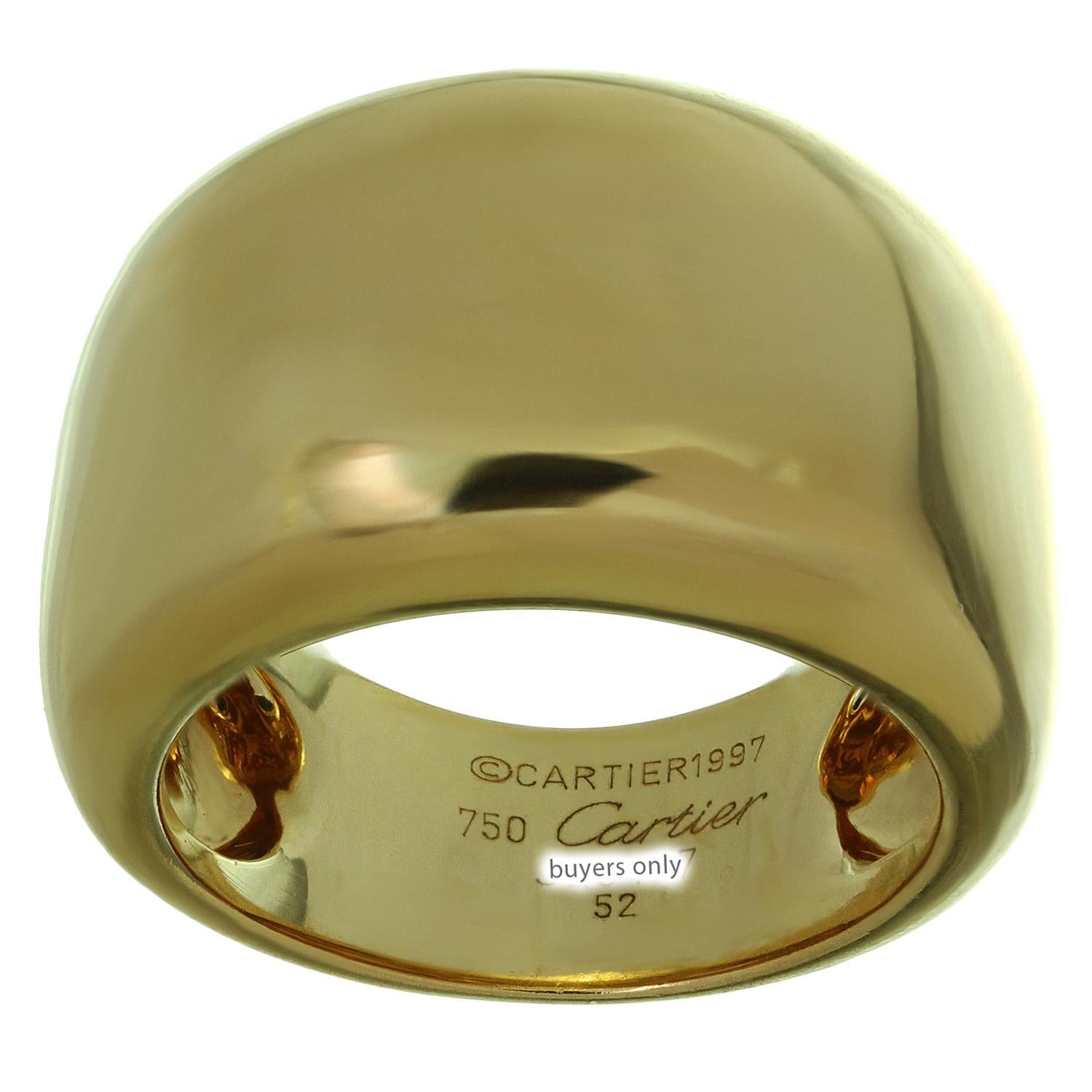 Women's Cartier Nouvelle Vague Yellow Gold Domed Ring Band