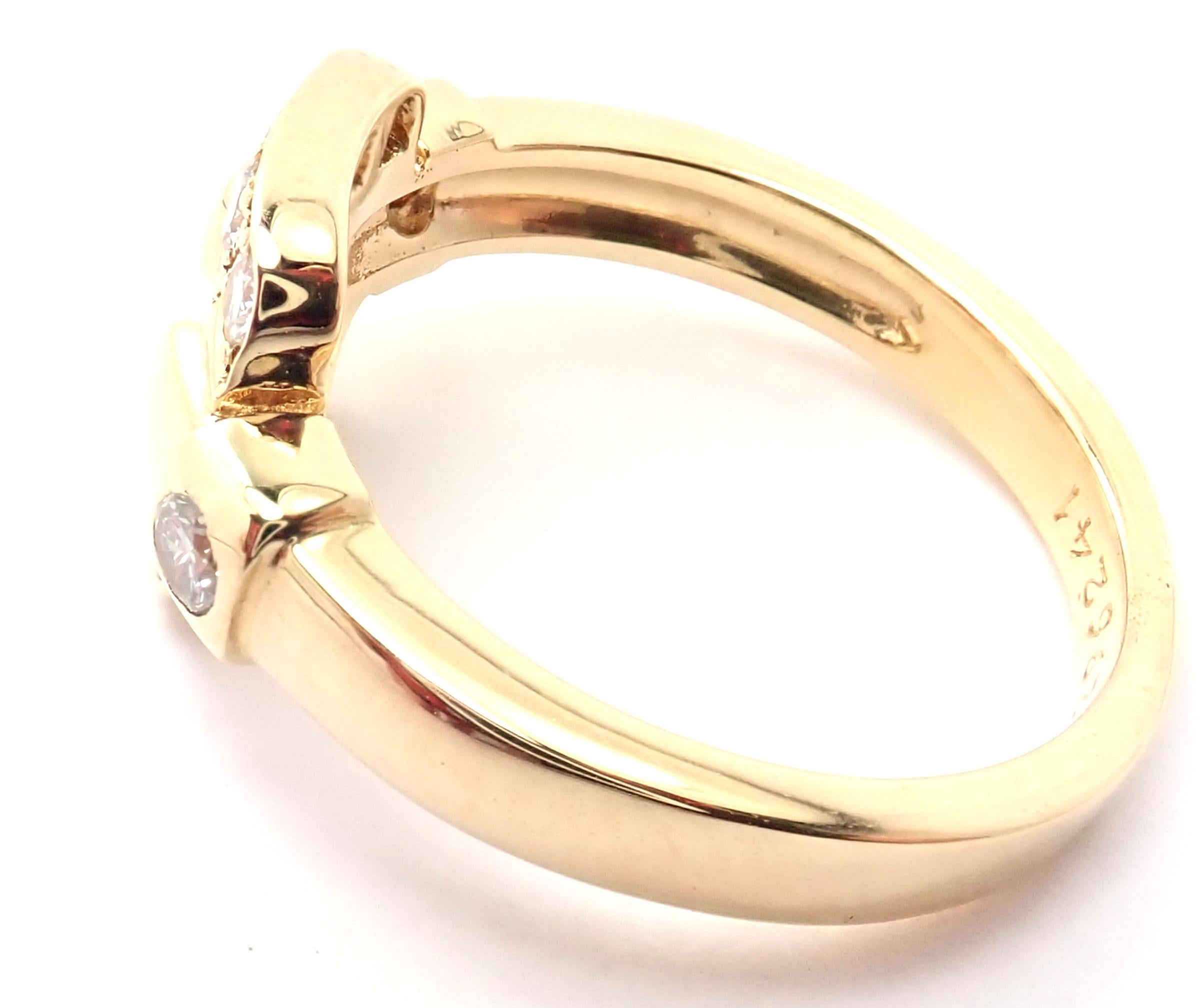 Brilliant Cut Cartier Nymphea Diamond Yellow Gold Band Ring