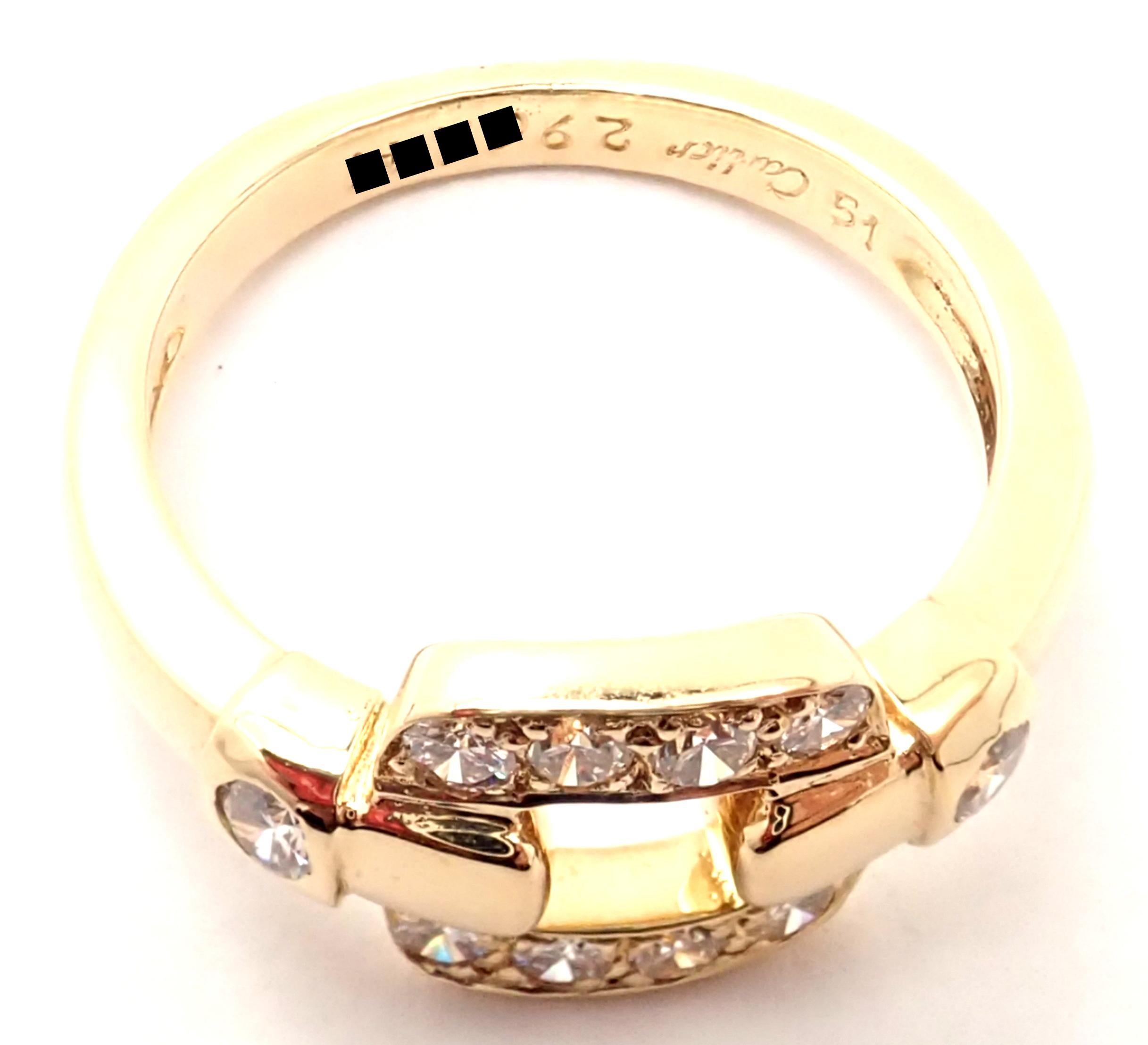 Women's or Men's Cartier Nymphea Diamond Yellow Gold Band Ring