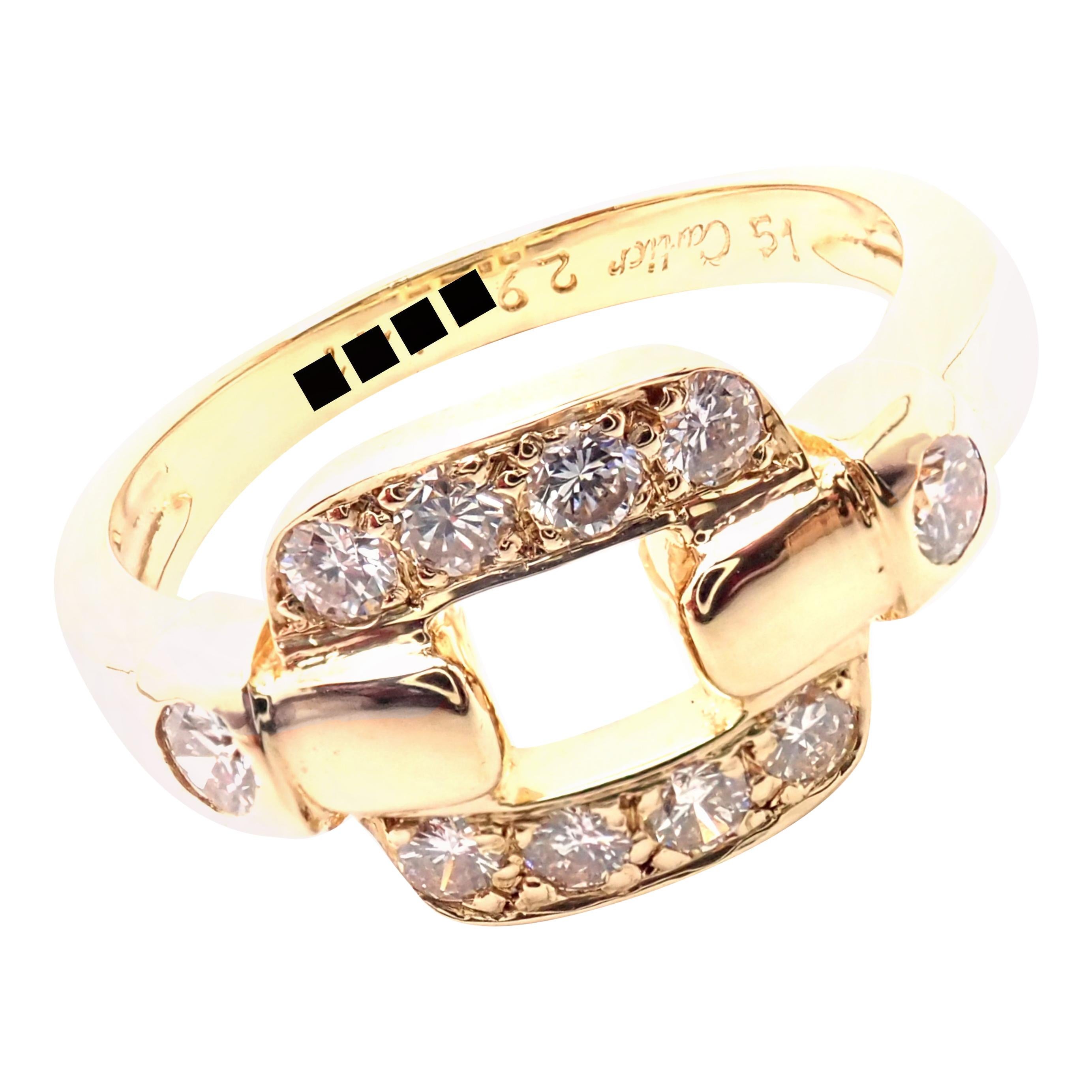 Cartier Nymphea Diamond Yellow Gold Band Ring