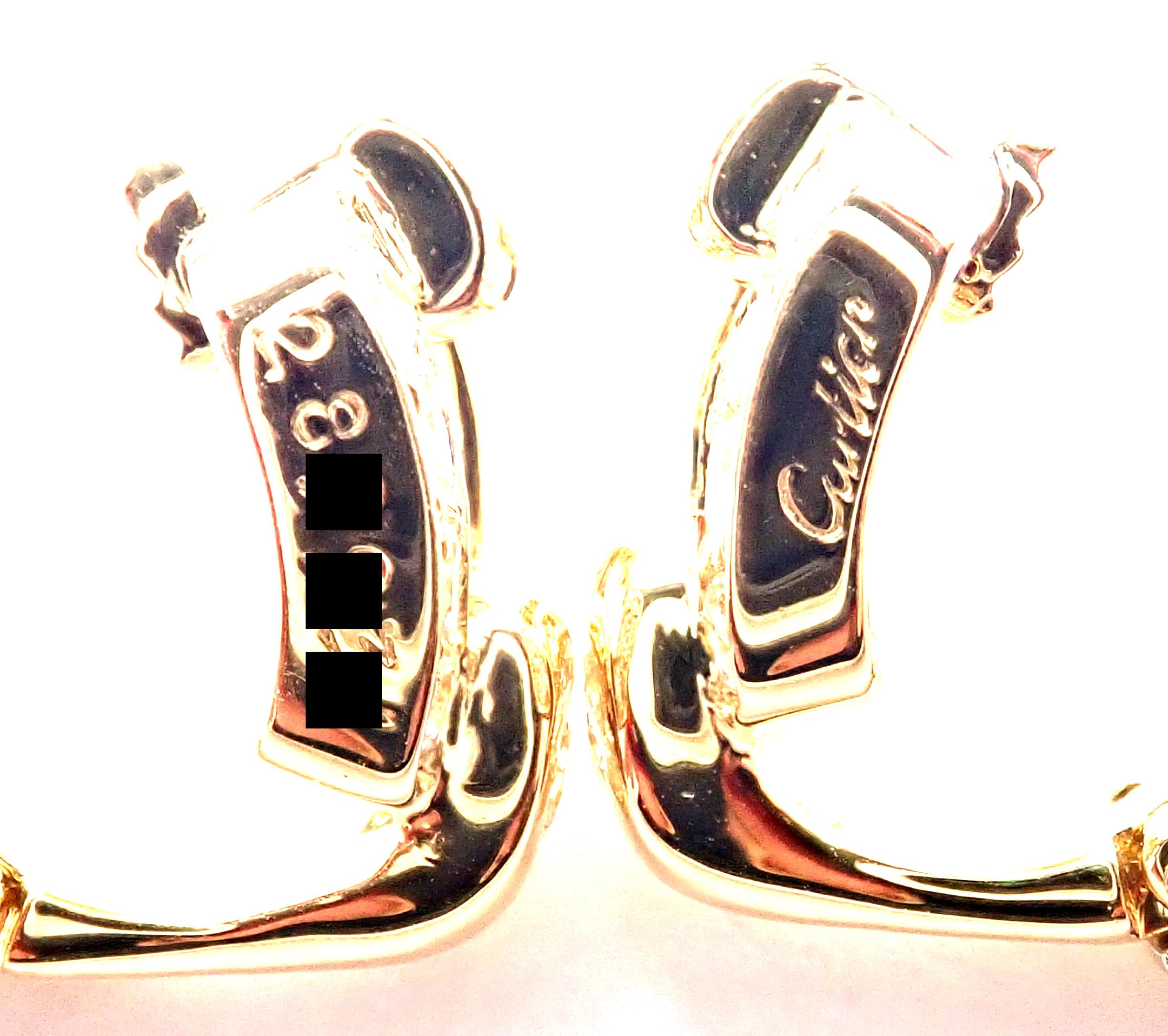 Brilliant Cut Cartier Nymphea Diamond Yellow Gold Earrings