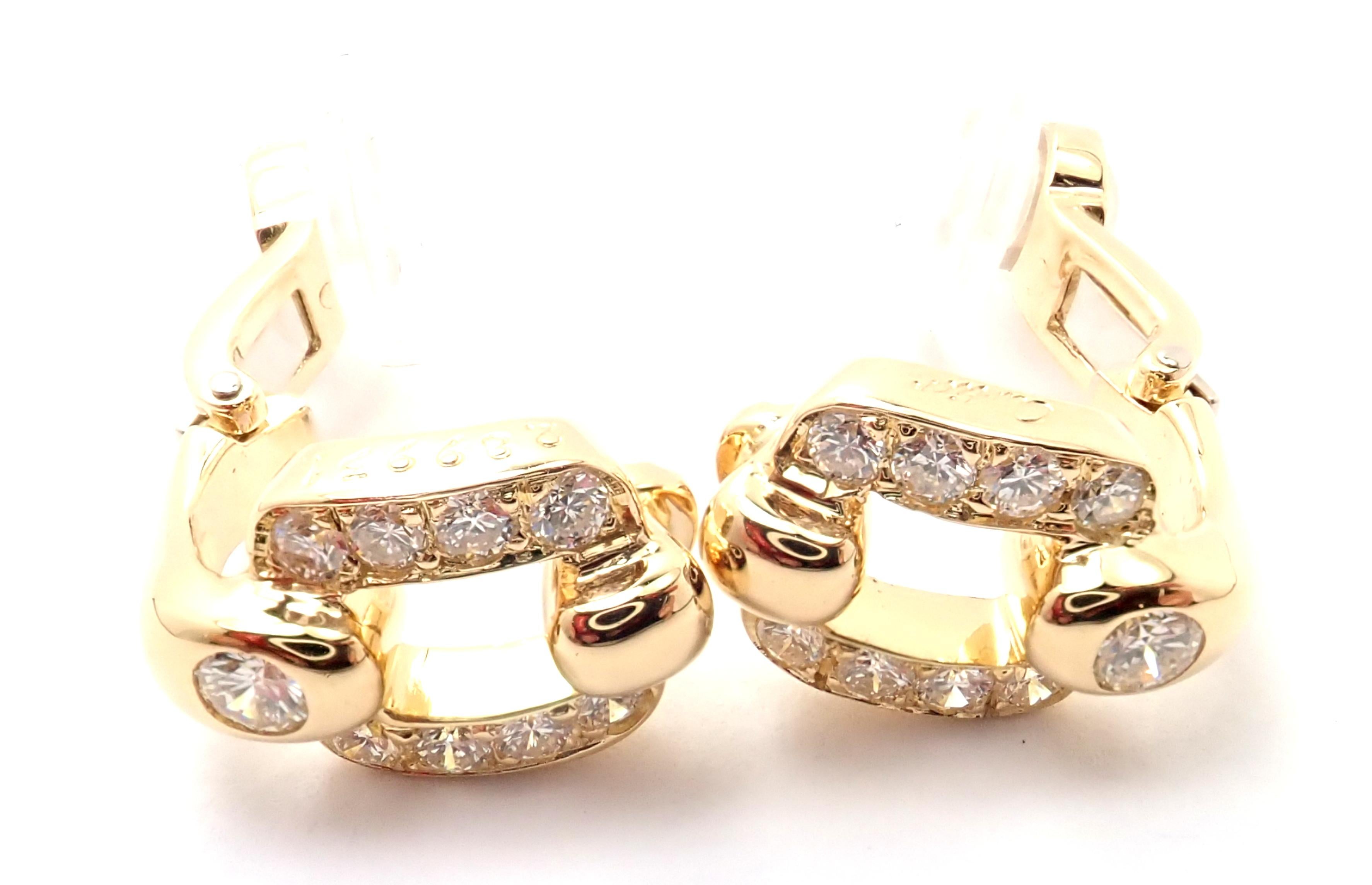 Cartier Nymphea Diamond Yellow Gold Earrings 1