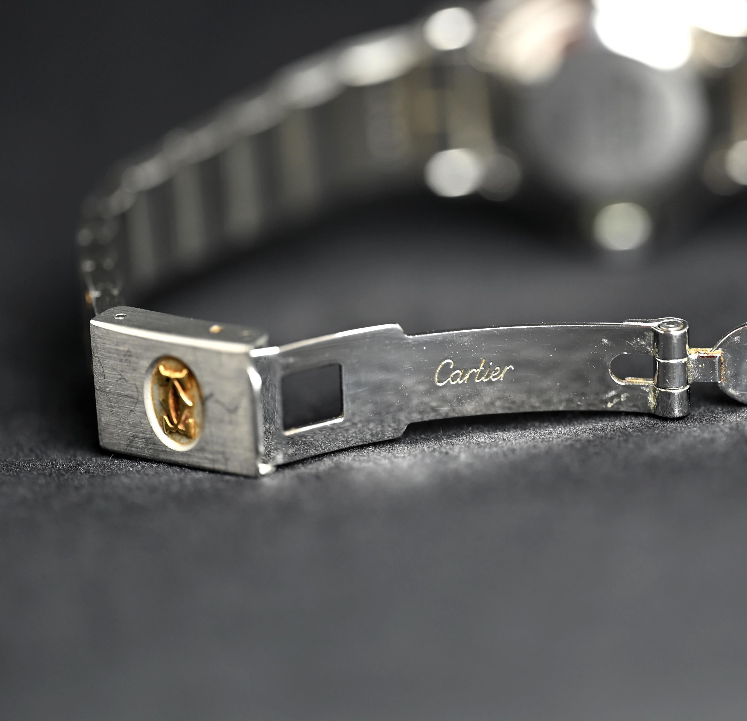 Cartier Octagon 25mm Zweifarbiges 18K YG & Edelstahl Santos Auto. 0907, 1980er Jahre 2