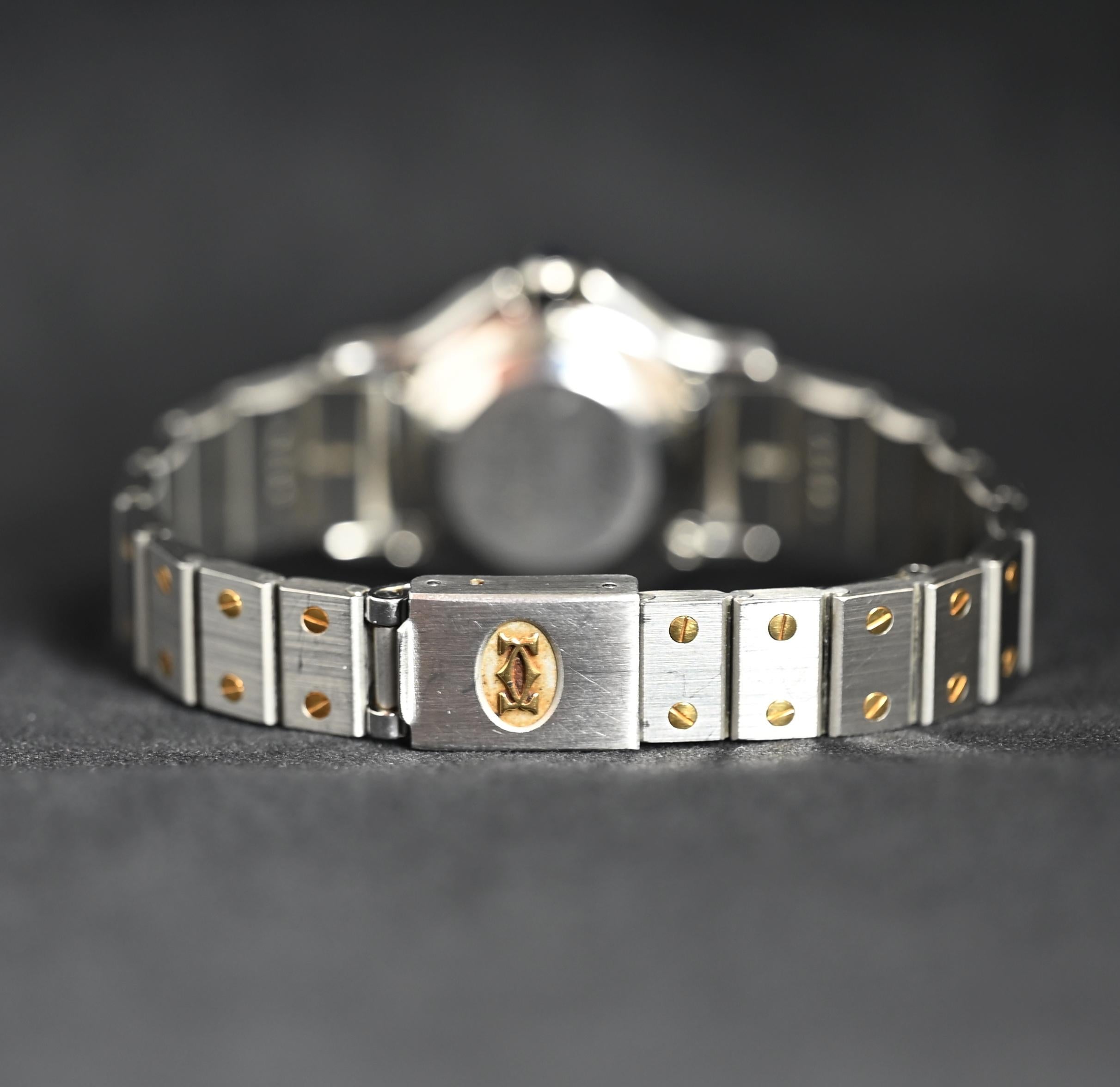 Cartier Octagon 25mm Zweifarbiges 18K YG & Edelstahl Santos Auto. 0907, 1980er Jahre 3