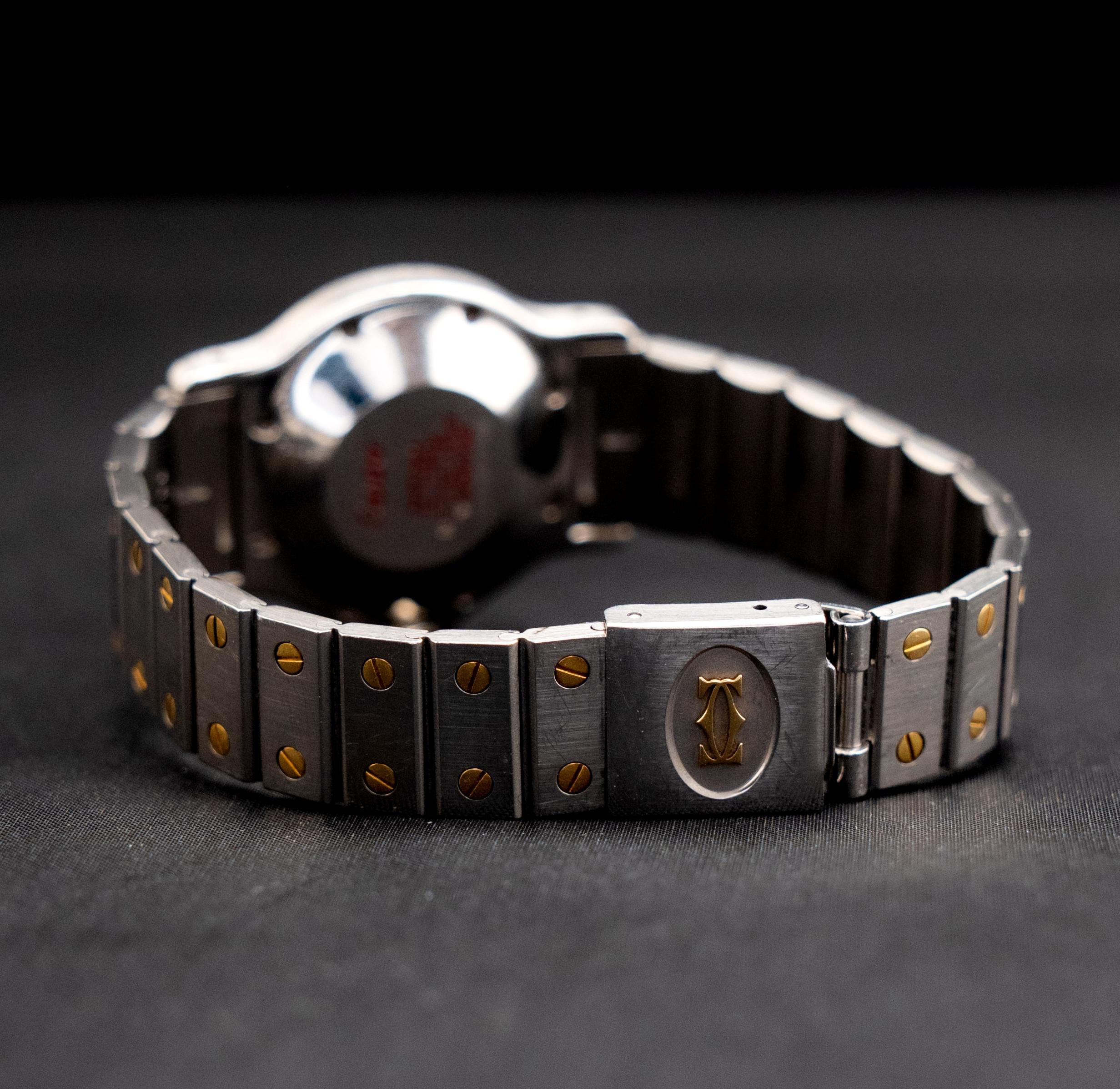 Women's or Men's Cartier Octagon 30mm Two-Tone Yellow Gold & Stainless Steel Santos Auto., 1980s