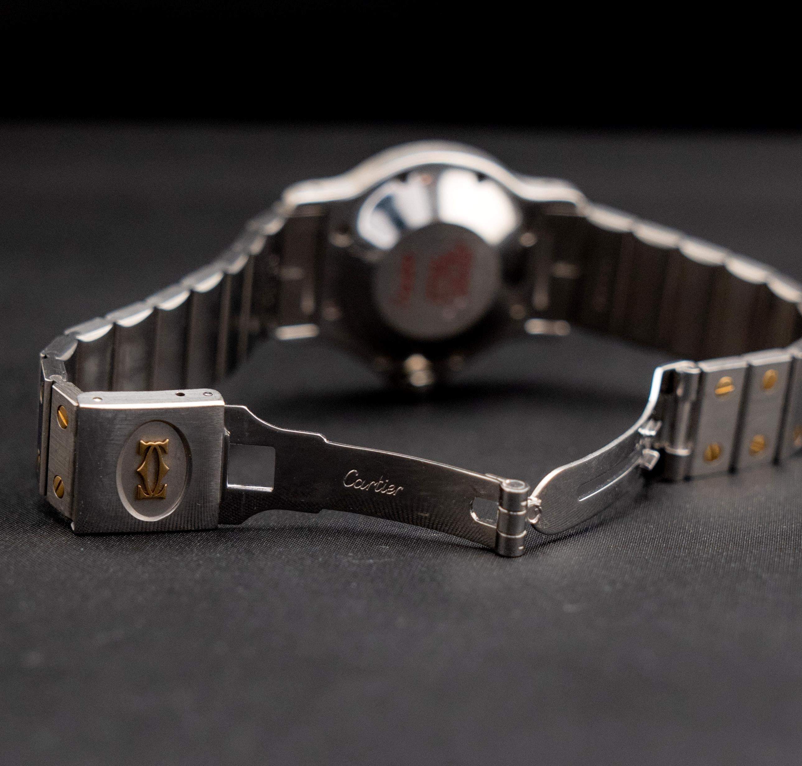 Cartier Octagon 30mm Two-Tone Yellow Gold & Stainless Steel Santos Auto., 1980s 1