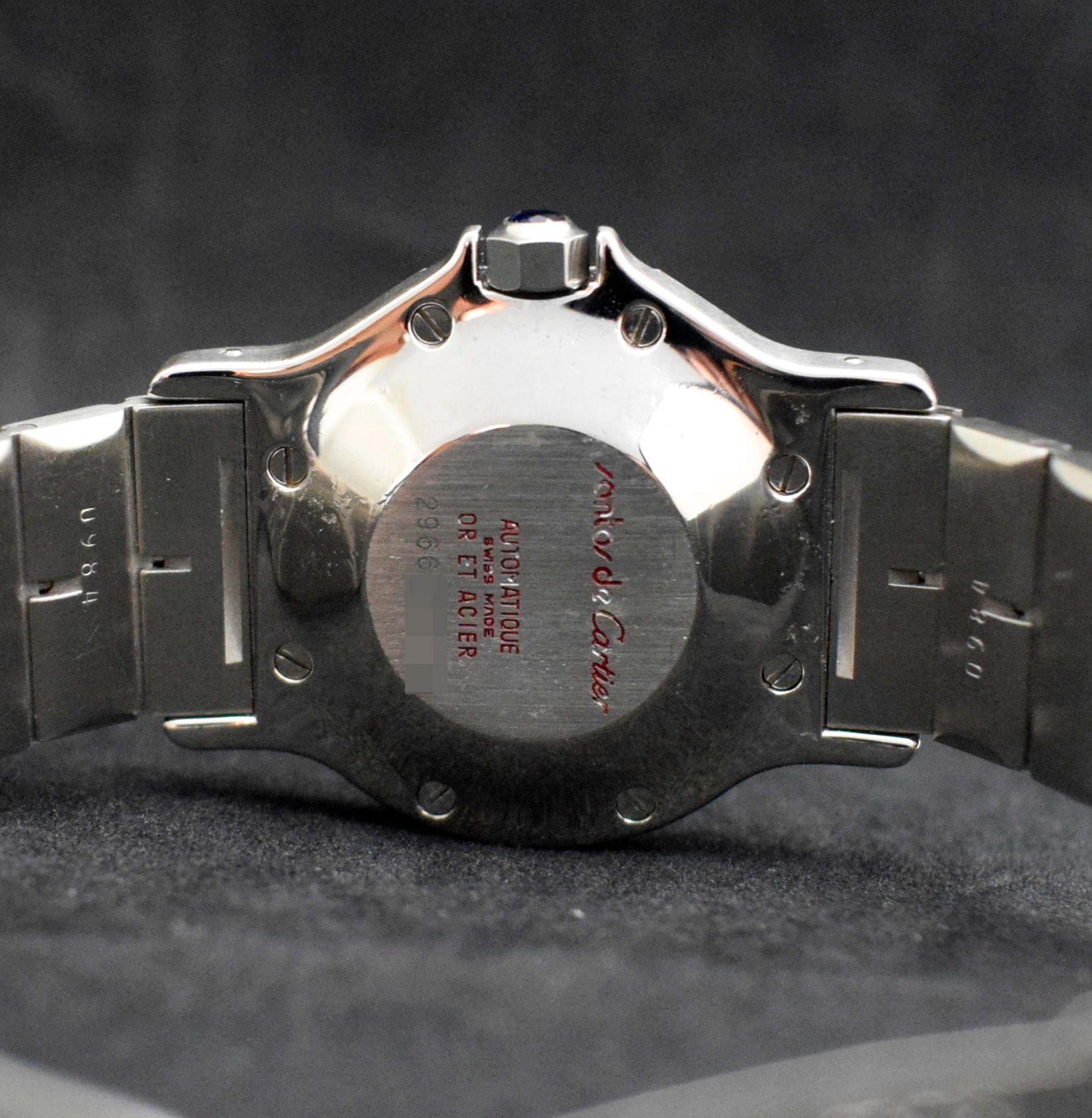 Cartier Octagon Two-Tone 18K YG & Stainless Steel  Auto. w/service paper, 1980s 4