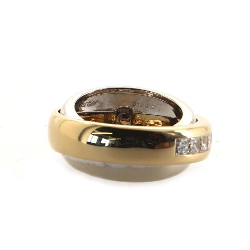 Cartier Odyssey Ring 18K Yellow Gold and 18K White Gold with Diamonds In Good Condition For Sale In New York, NY