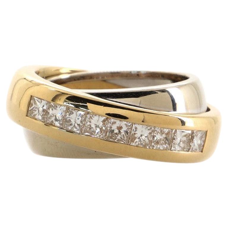 Cartier Odyssey Ring 18K Yellow Gold and 18K White Gold with Diamonds For Sale