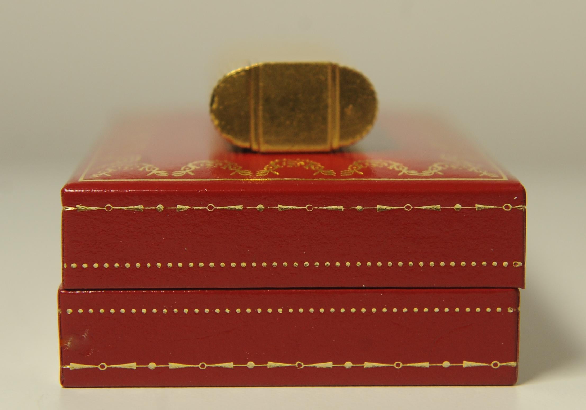 Cartier Ribbed 18ct Gold Plate Cigarette Lighter In Original Cartier Pouch 1
