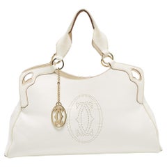 Cartier Off-White Leather Large Marcello de Cartier Bag