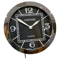 Cartier offiziell zertifizierte Silber Chrom & Schwarze Wanduhr 