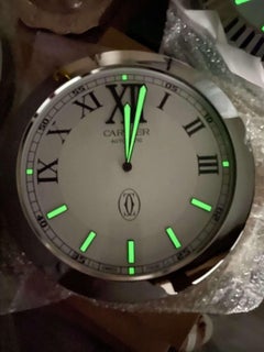 Cartier offiziell zertifizierte Silber-Chrom-Wanduhr