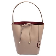 Cartier Old Rose Pink Leather Must C Bucket Bag