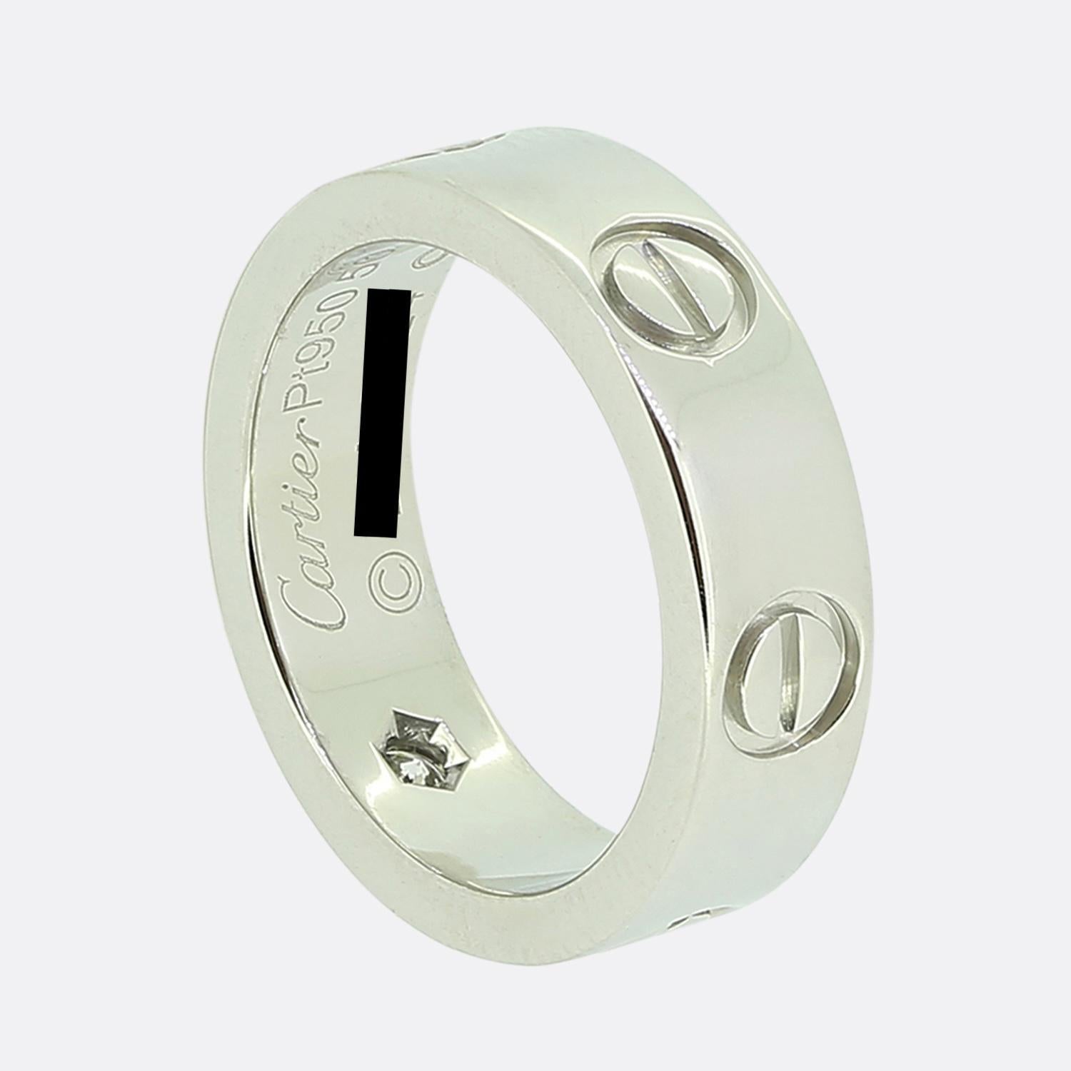Brilliant Cut Cartier One Diamond LOVE Ring Size K (50) For Sale