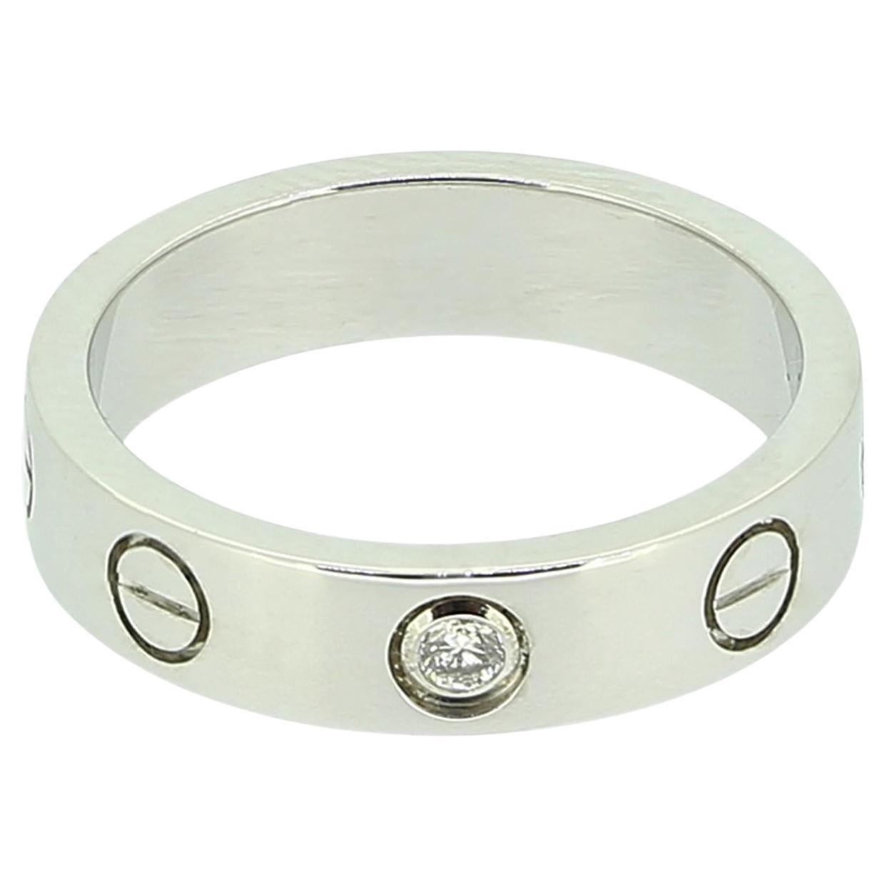 Cartier One Diamond LOVE Wedding Ring Size G 1/2 (46)
