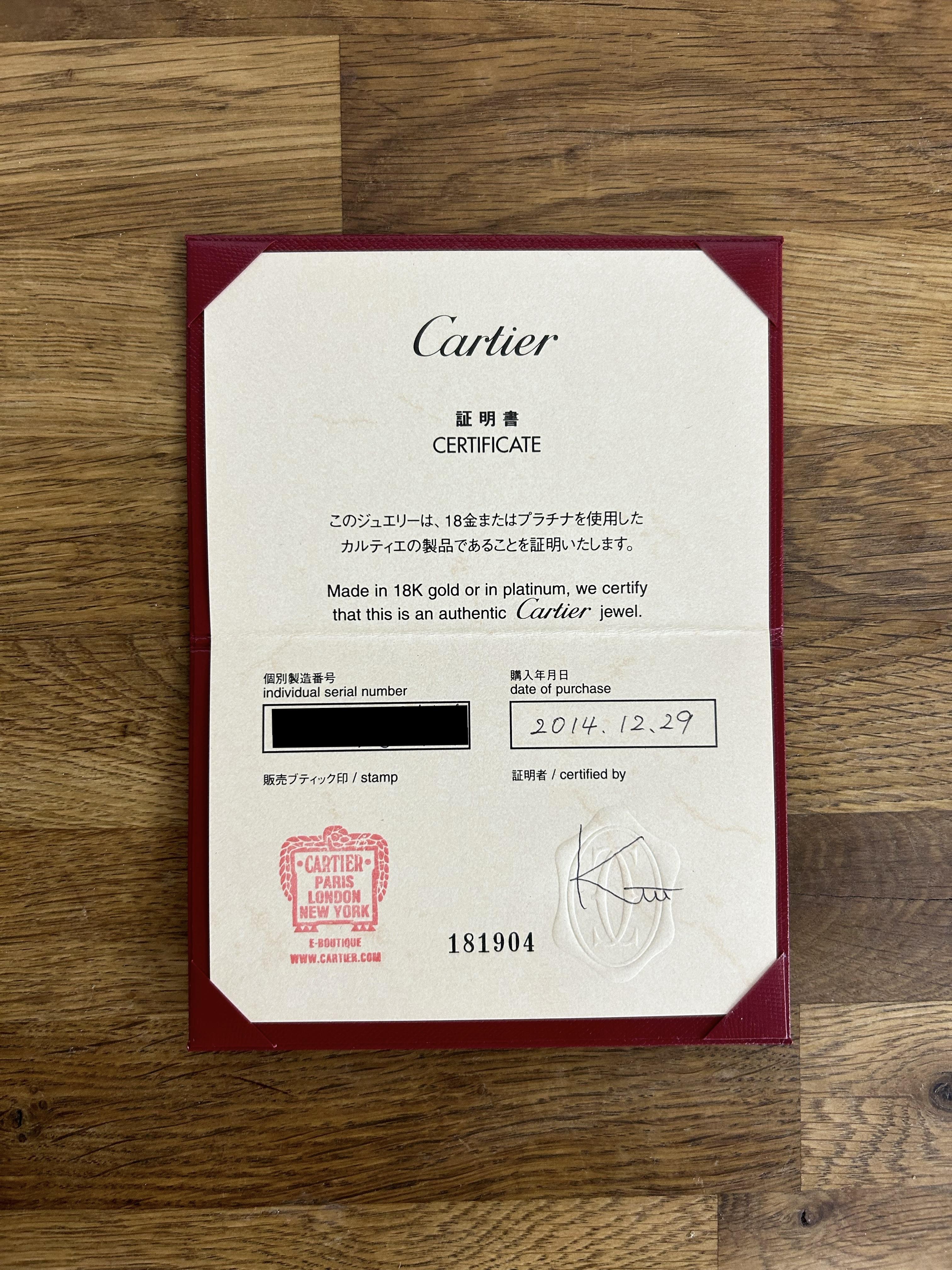 Brilliant Cut Cartier One Diamond Small LOVE Ring Size G 1/2 (46) For Sale