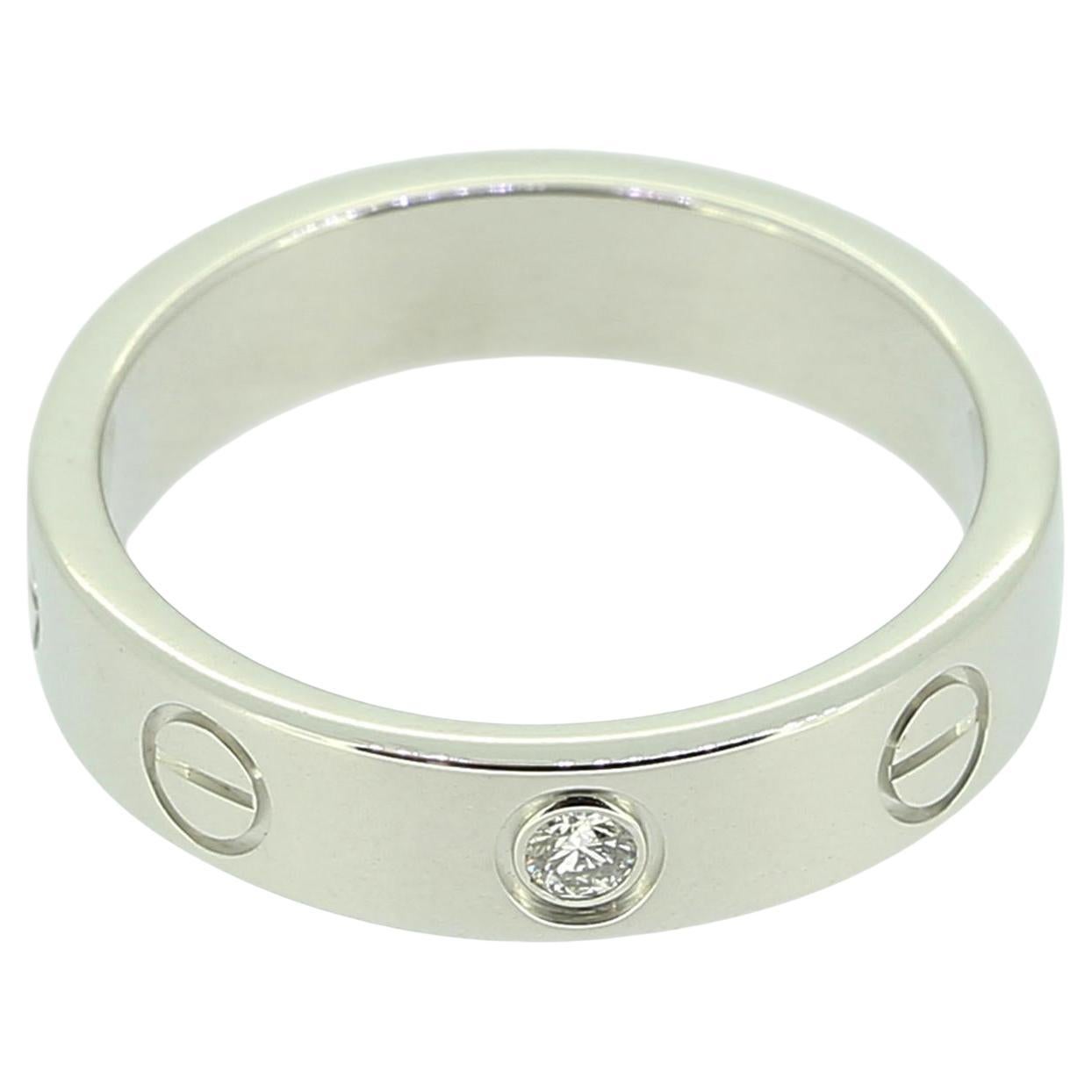 Cartier One Diamond Small LOVE Ring Size H 1/2 (47) For Sale