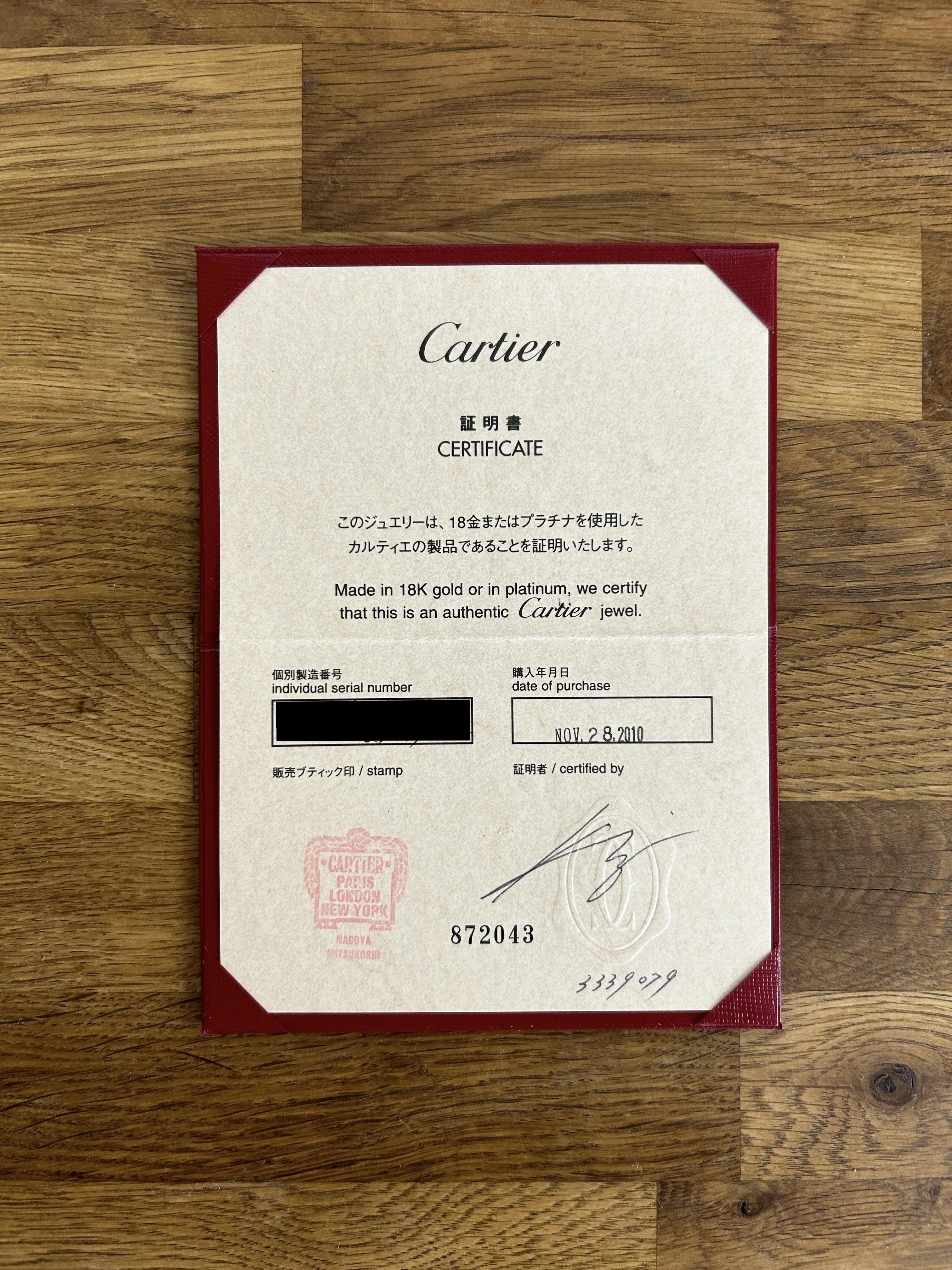 Brilliant Cut Cartier One Diamond Small LOVE Ring Size I 1/2 (48) For Sale