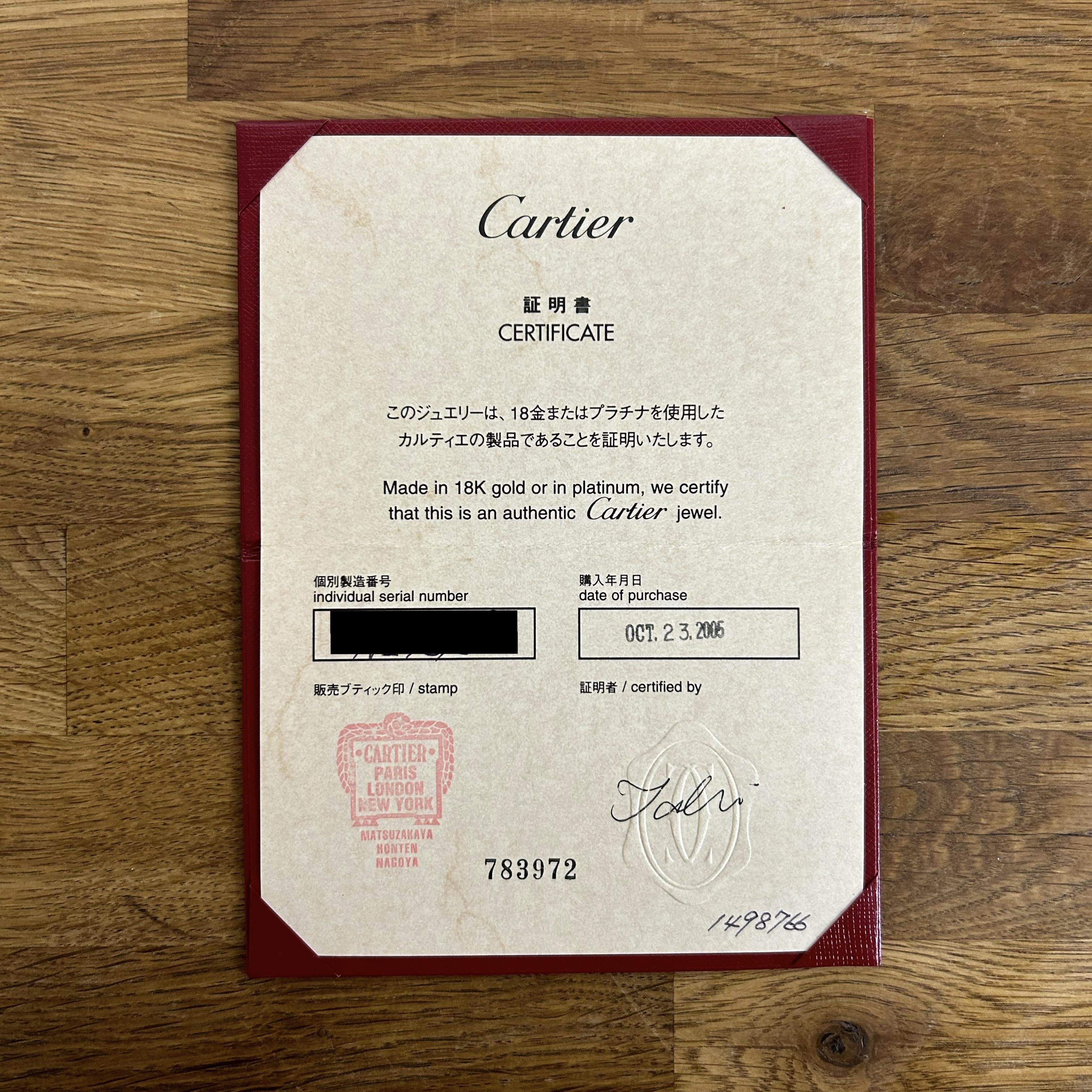 Brilliant Cut Cartier One Diamond Small LOVE Ring Size I 1/2 (48) For Sale