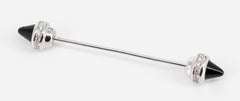 Cartier Onyx, Diamond and White Gold Jabot Pin