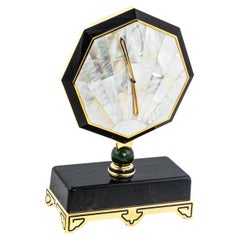Cartier Onyx & Mother of Pearl Desk Clock