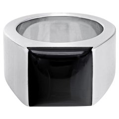 Cartier Onyx Tank Ring 18k White Gold