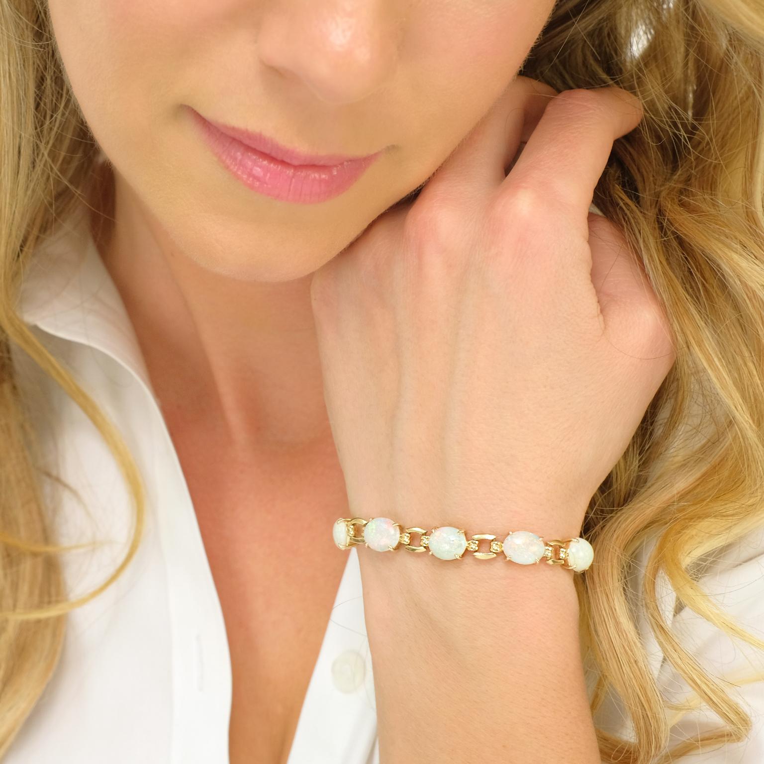 Women's Cartier Opal-Set Gold Bracelet