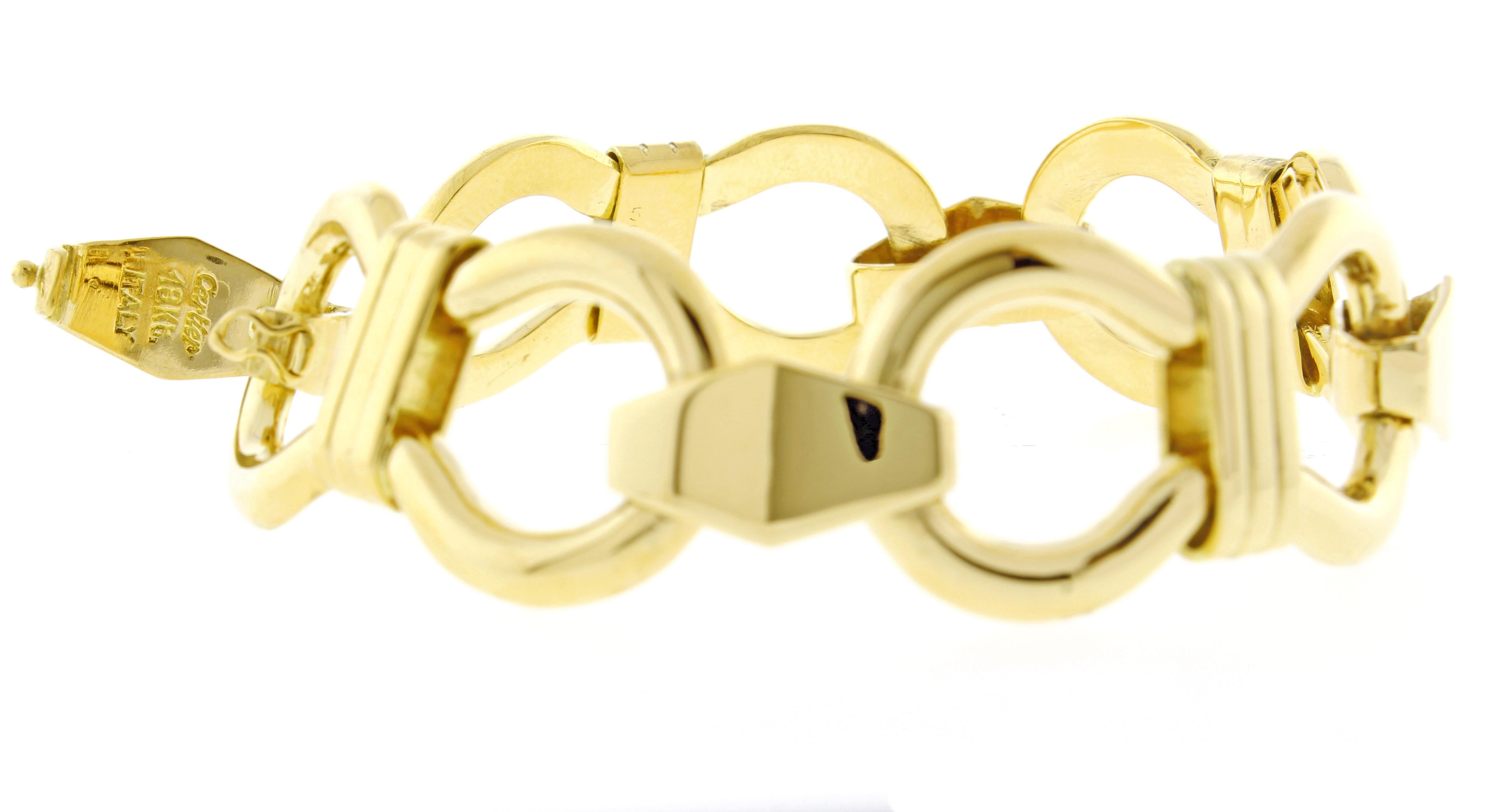 Cartier Open Link Gold Bracelet In Good Condition In Bethesda, MD