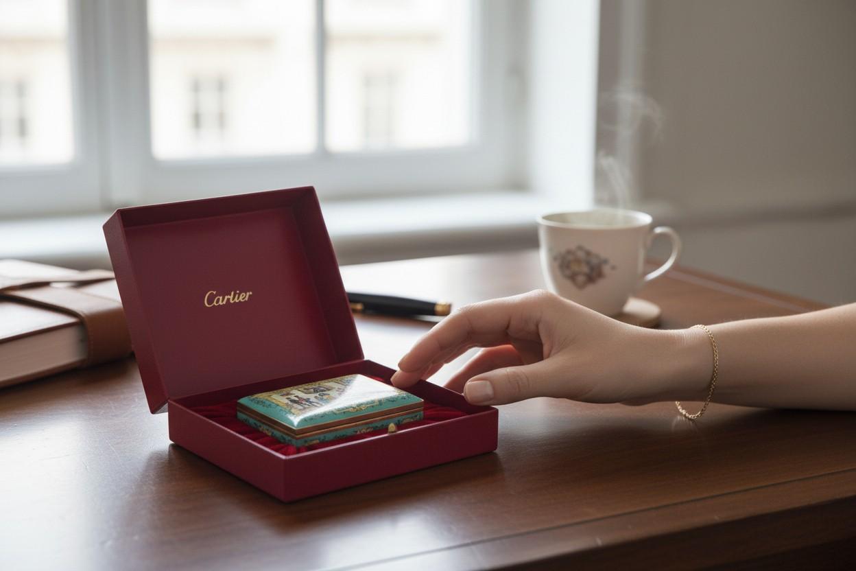 Art déco Cartier Opera Collection Enamel Box — Carmen en vente