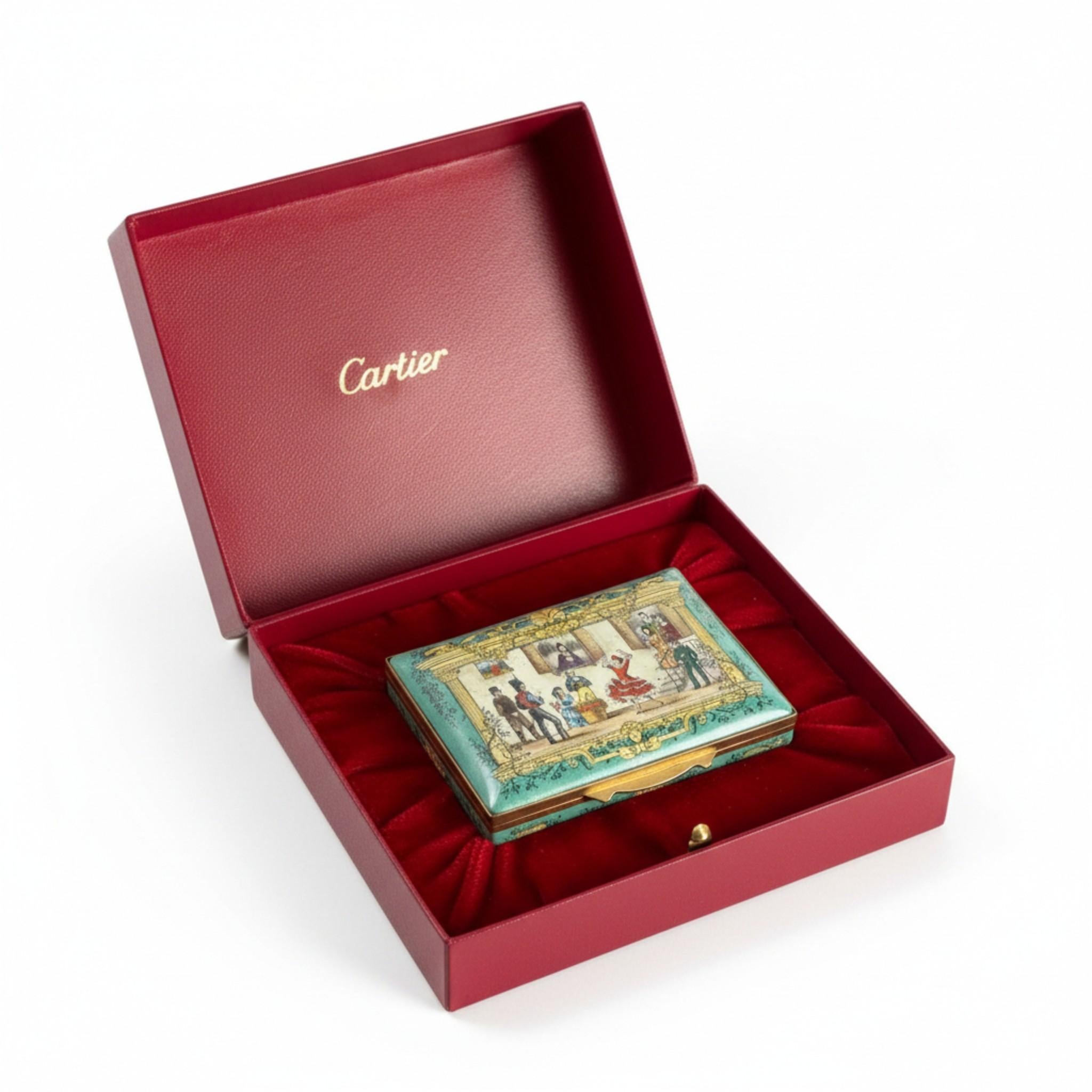Cartier Opera Collection Enamel Box — Carmen Bon état - En vente à New York, NY