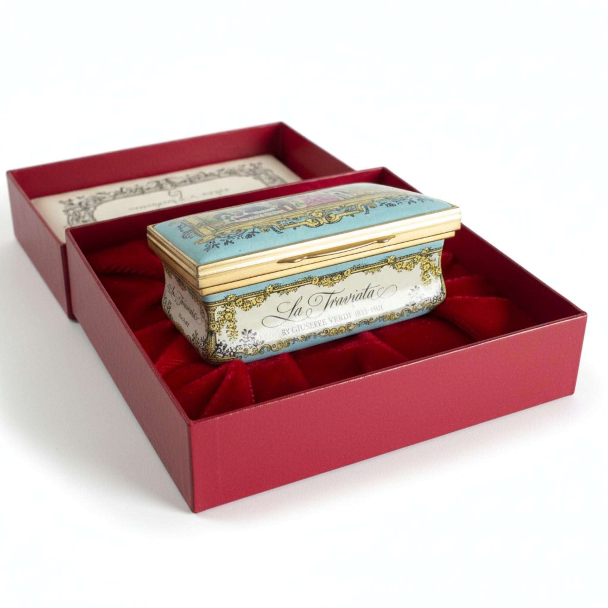 Cartier Opera Collection Enamel Box — La Traviata In Good Condition For Sale In New York, NY