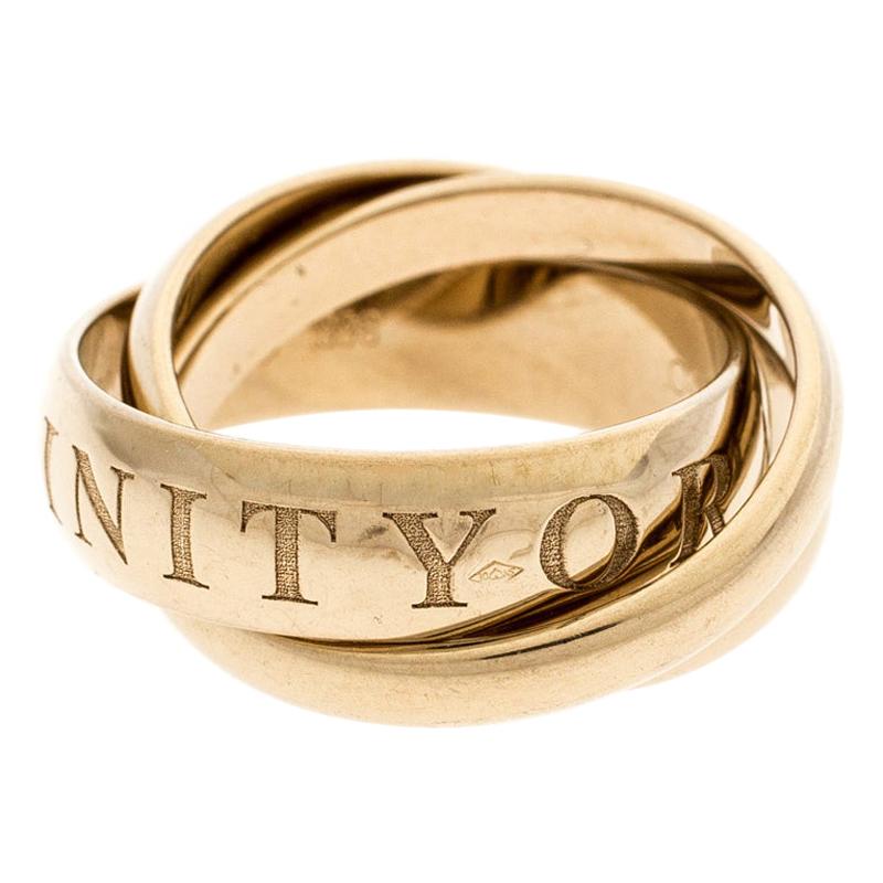 Cartier Or Amour Et Trinity 18k Yellow Gold Ring Size 51