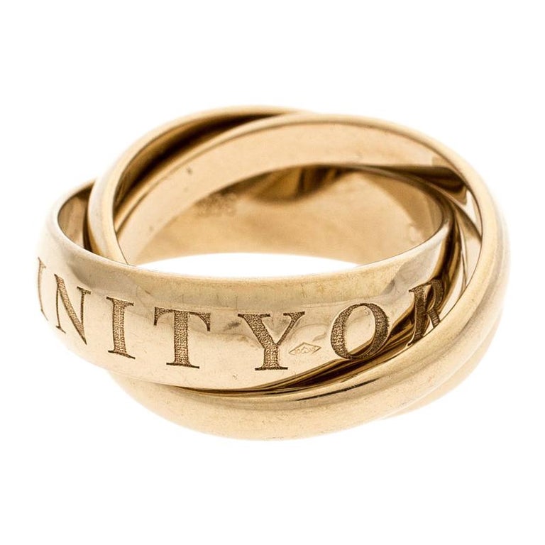 Cartier Or Amour Et Trinity 18k Yellow Gold Rolling Ring Size 50 For ...